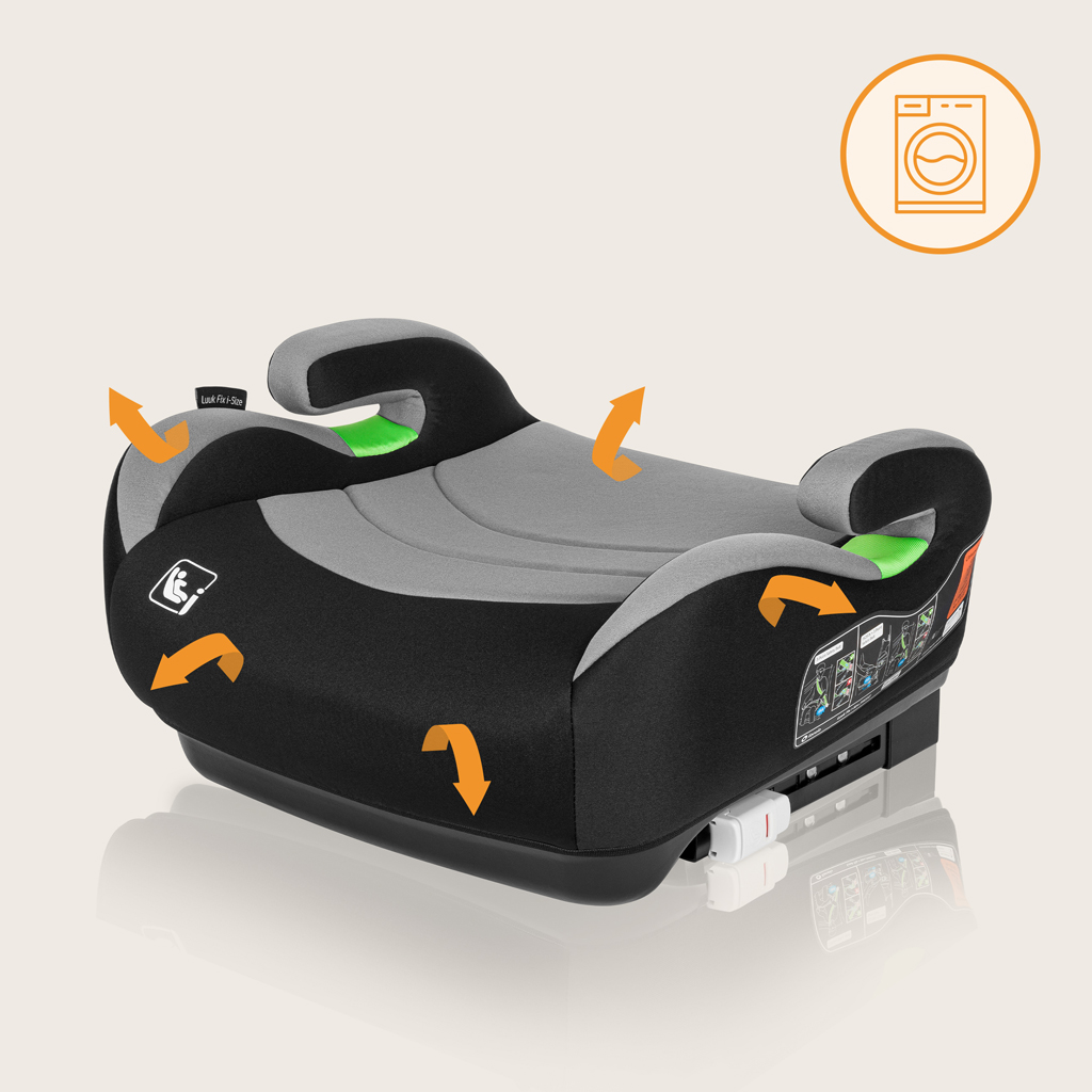 LIONELO Luuk Fix i-Size autósülés (125-150 cm) Szürke Kő